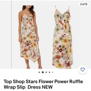 top shop stars flower power wrap midi dress (goes beautifully with top)